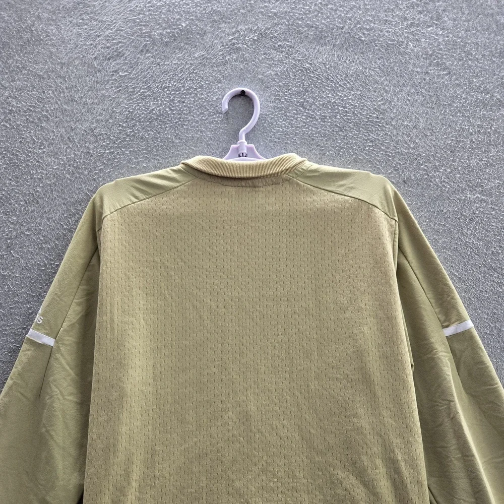 Adidas Men Jacket L Beige Nylon Polyester Activewear Zipper Logo Bomber READ